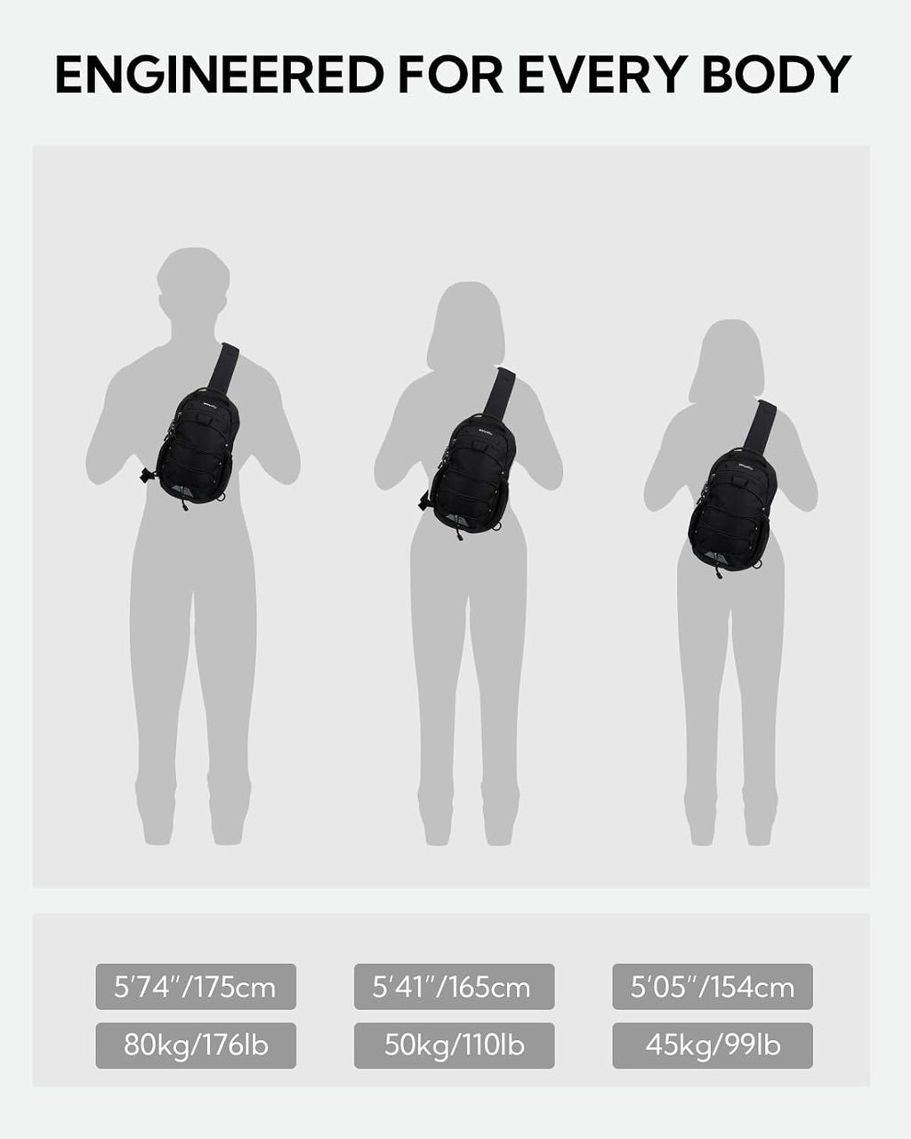 WATERFLY RFID Anti Theft Sling Bag: Small Crossbody Travel Hiking Daypacks