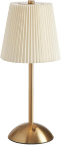 Rechargeable Cordless Table Lamp, 3-Color Dimmable Touch Light, Beige Shade