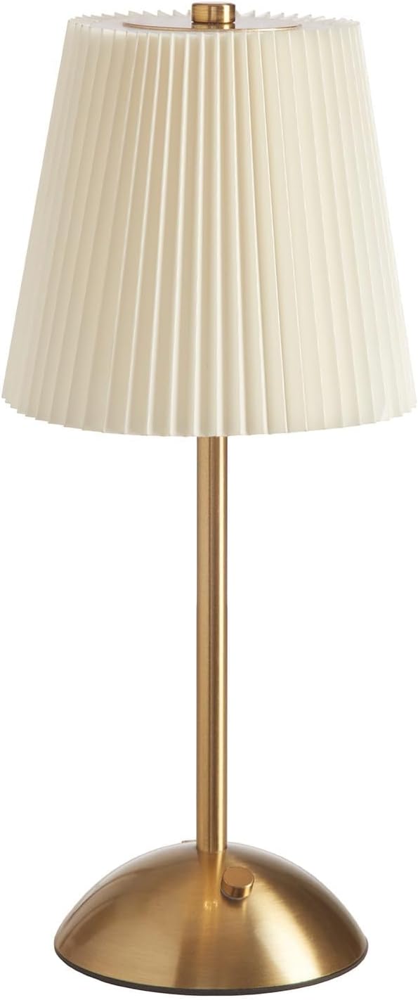 Rechargeable Cordless Table Lamp, 3-Color Dimmable Touch Light, Beige Shade