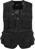 Hbufnha Outdoor Fishing Hunting Vest Multi Pockets Work Cargo Jacket