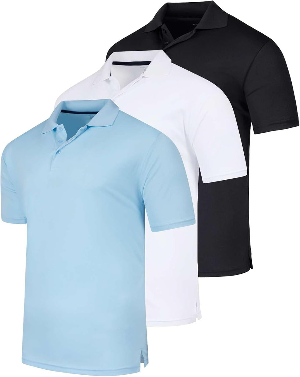 3 Pack Men's Short Sleeve Golf Polo Collared Athletic Tennis Shirt Casual