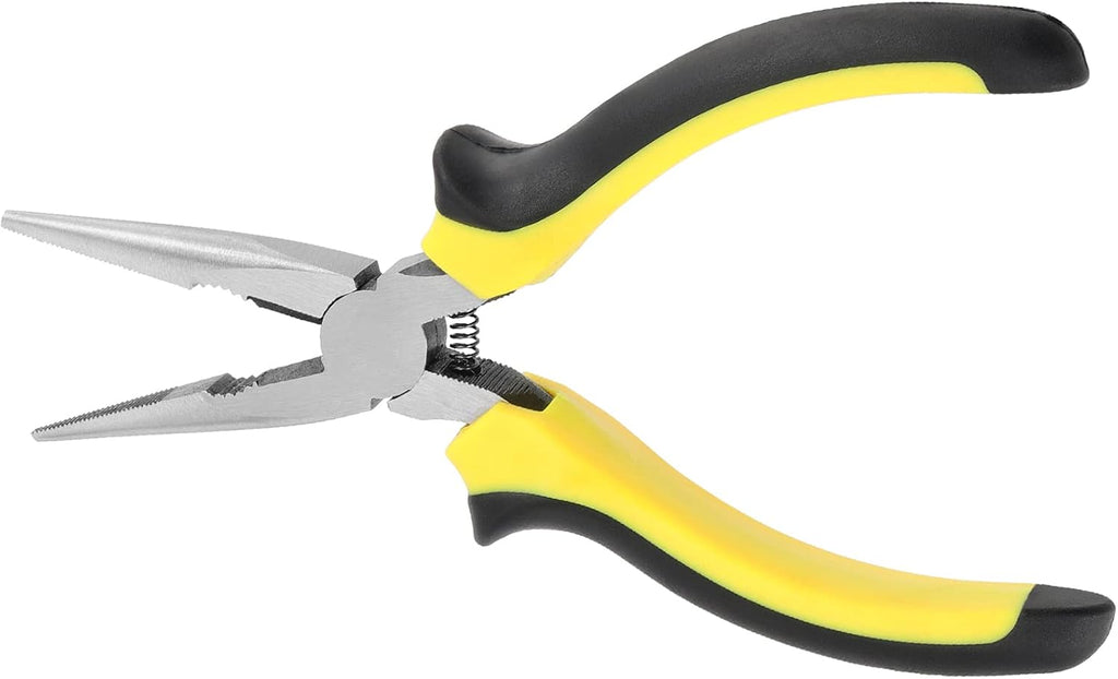 SINJEUN 15 Pack 6 Inch Needle Nose Pliers with Cutter, Insulated Handle Side Cut for Bending and Cutting, Long Reach