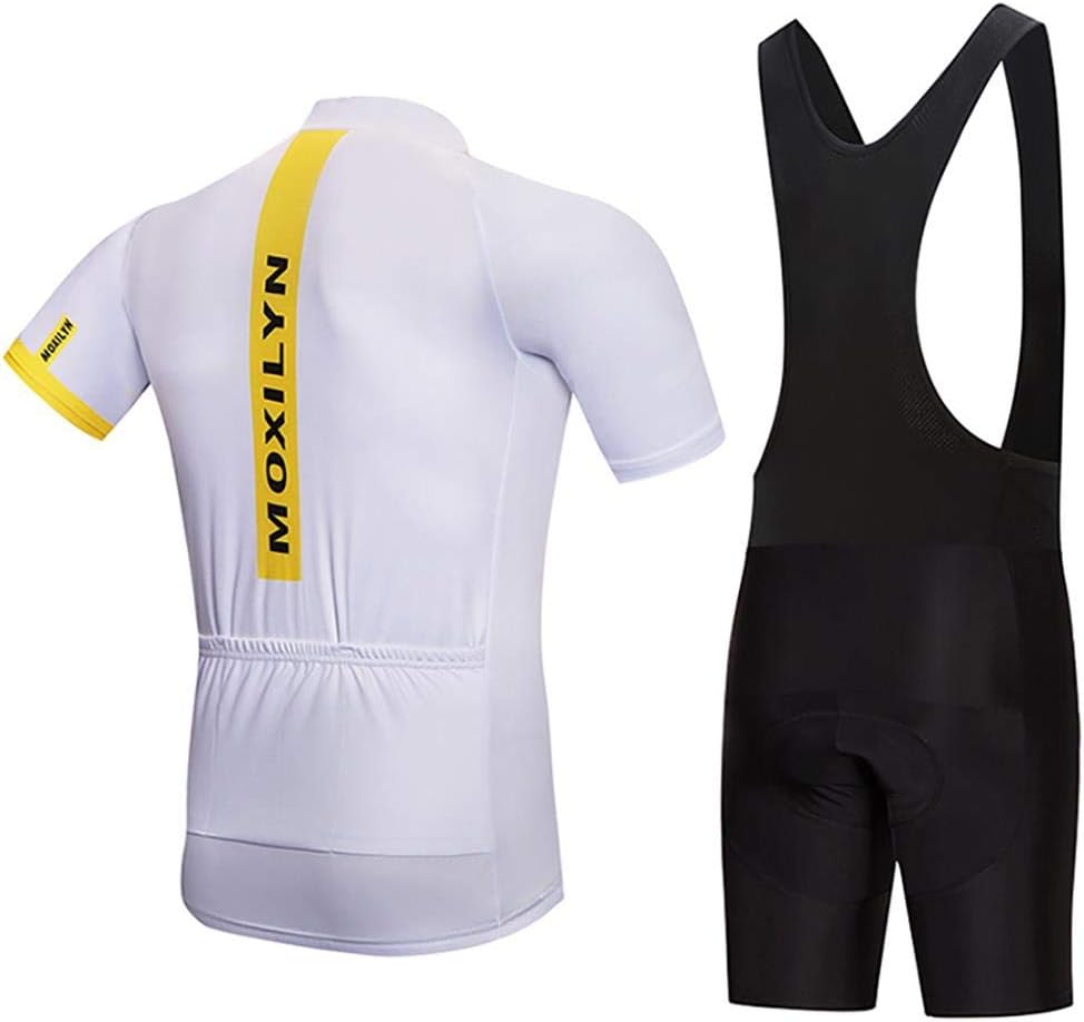Men's Quick-Dry Cycling Jersey Set Road Bike Bicycle Shirt + Bib Shorts with 9D Gel Pad MTB Riding Clothing Kit