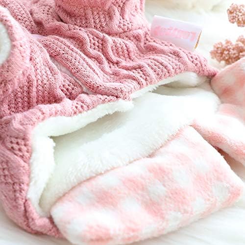 Dog Princess Sweater for Small Dogs Thick Shirt Plaid Clothes Costume Pet Girl Cute Coat Outfits Fall Costumes Winter Dog Sweaters (XS,Blue)