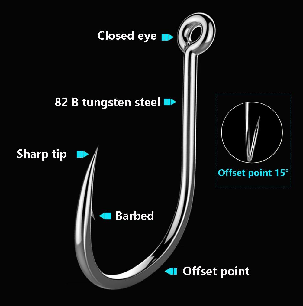 AMHDV 200pcs/pack Circle Fishing Hooks Super Strong Octopus Barb Fishing Hook for Freshwater Saltwater