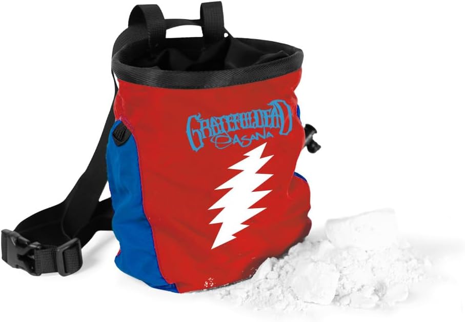 Chalk Bag for Rock Climbing & Bouldering with Waist Belt, Brush Loop, Fleece Liner, Cord Lock Enclosure - Complete with Hamster Ball Chalk Holder