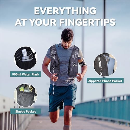 XBT Running Vest with 2L Water Bladder Hydration Pack for Men & Women