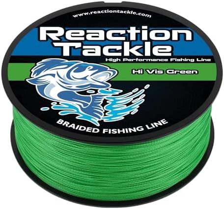 Reaction Tackle Braided Fishing Line - Pro Grade Power Performance for Saltwater or Freshwater Fish - Colored Fishing Line Braid for Extra Visibility