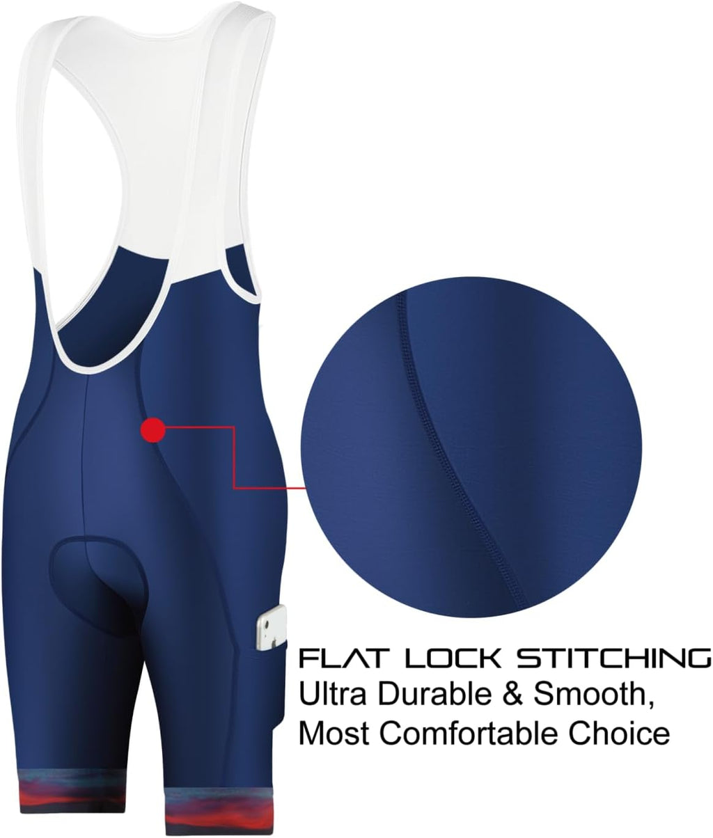 CEROTIPOLAR Men's Cycling Bib Shorts with 4D MaxCool Pad, Ergonomic Cut