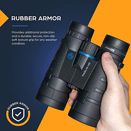 TSO Marlin HD 10x42 Bird Watching Binoculars for Adults, HD Glass, Multi-Coated Optics, Long Eye Relief, Waterproof, Fogproof & Fully Sealed Binoculars for Wildlife Viewing, Hunting, Hiking & Travel