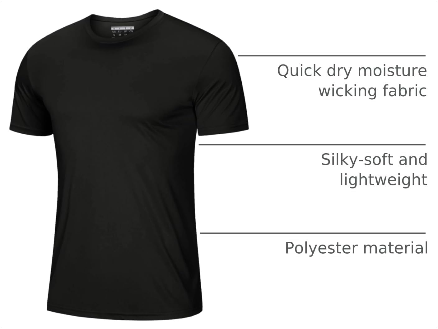 MAGCOMSEN Men's Short Sleeve UPF 50+ T-Shirt Quick Dry Workout Athletic Running Swim Tops Tee Rash Guard Performance Shirts