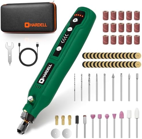 HARDELL Mini Cordless Rotary Tool, 5-Speed USB-C 69pcs Kit for DIY Crafts
