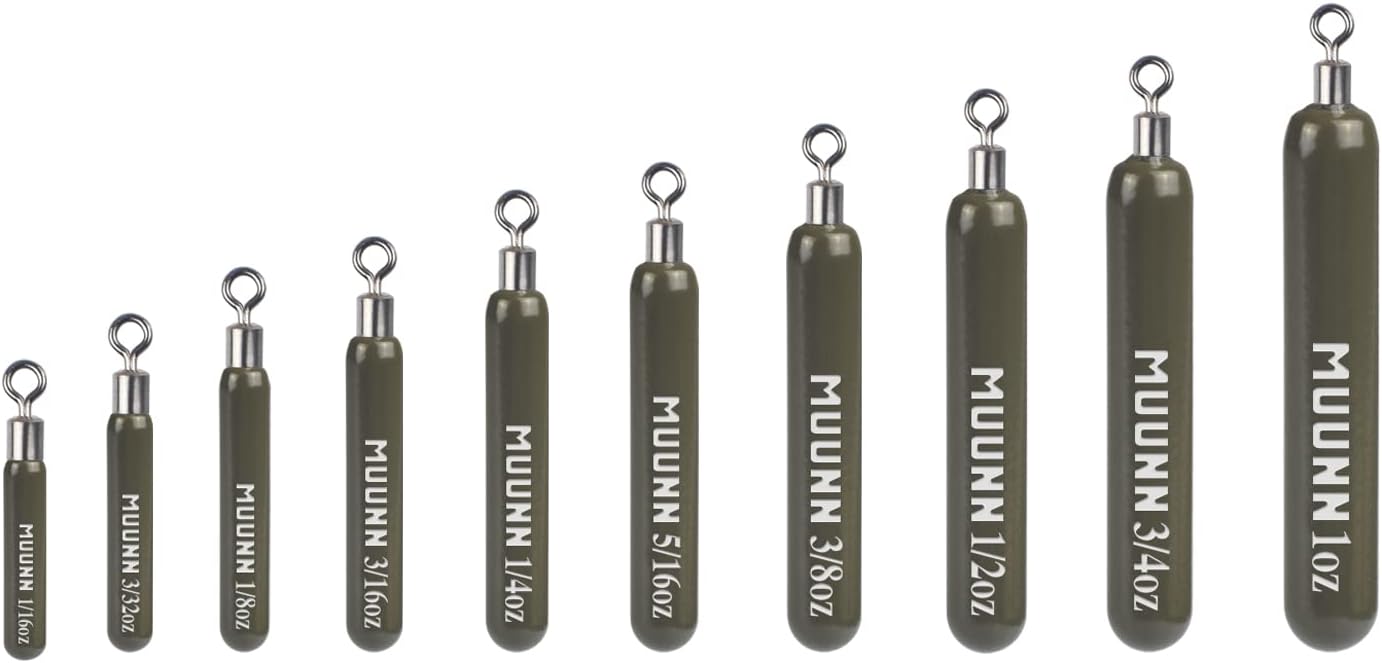 Tungsten Skinny Drop Shot Weights with Rotating Round Eye