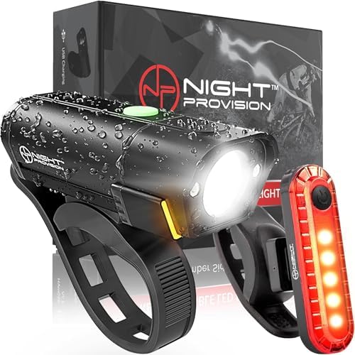 BX-500 Powerful USB-C Bike Lights Front & Back – New 500 Lumens LED - Bicycle Headlight & Taillight Set – USBC Rechargeable – Waterproof - Safety for Night Riding - (Optional - Premium Bike Bell)