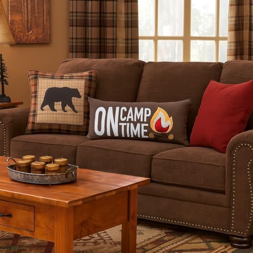 C&F Home Campfire On Camp Time Embroidered Long Accent Pillow 10" x 20"