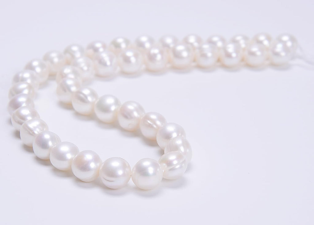 AD Beads Natural Freshwater White Pearl Round Beads 15" 4mm 6mm 8mm 9mm 10mm 11mm 12mm (10-11mm)