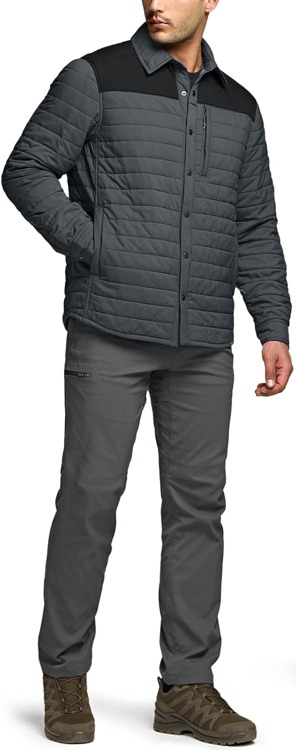 CQR Men's Lightweight Warm Insulated Jacket, Windproof Water Resistant Winter Active Coat for Hiking Work Outdoor Tactical