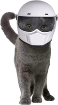 Pet Motorcycle Helmet, Full Face Motorcycle Helmet Outdoor Motorcycle Bike Riding Helmet Hat for Cat Dog Doggie Puppy Kitten Helmet Pet Supplies Racing Car Fan Collectible Small Gift (White)