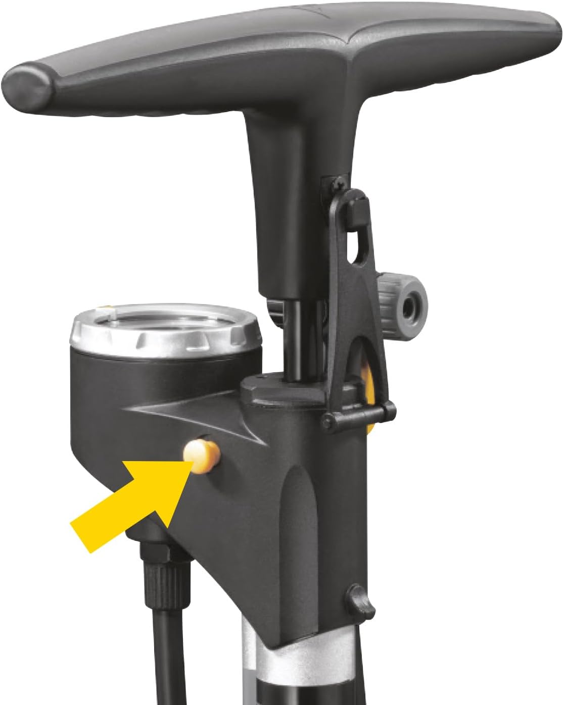 Topeak JoeBlow Sprint Bike Pump – TwinHead High-Pressure Floor Pump for Road, MTB & Gravel Bikes, 160 Psi / 11 Bar Capacity, Satin Aluminum Barrel, Top-Mounted Gauge & Air Release Button