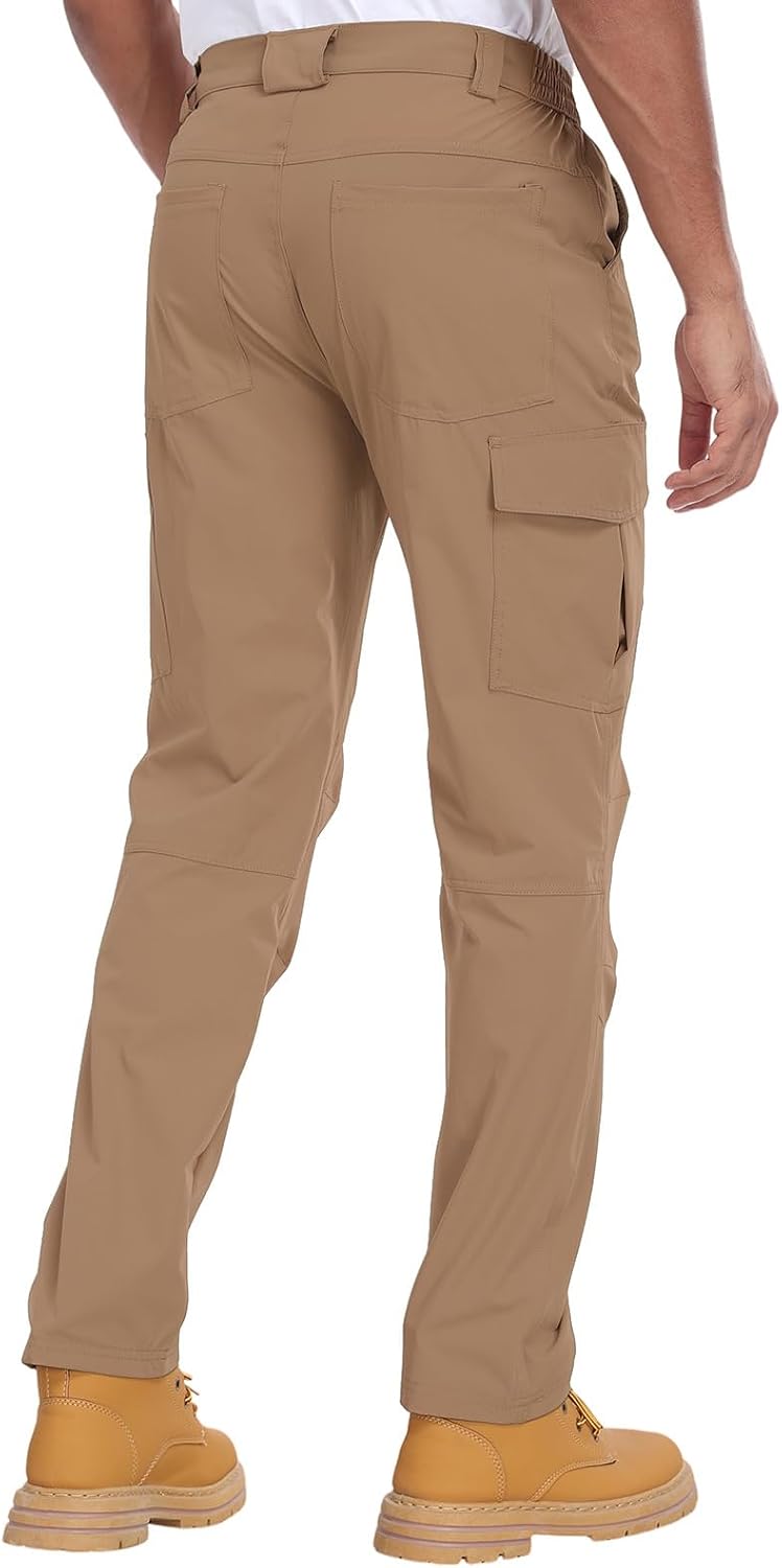 Men's Hiking Cargo Pants Water Resistant Quick Dry Lightweight Pants with 6 Pockets Tactical Work Pants