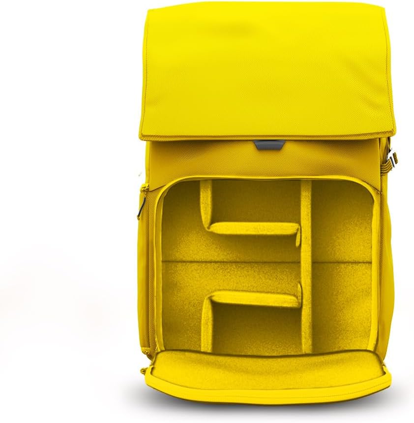 BREVITE - The Runner - Compact Camera Backpacks for Photographers - A Minimalist & Travel-friendly Photography Backpack Compatible With Both Laptop & DSLR Accessories 18L (Lemon Yellow)