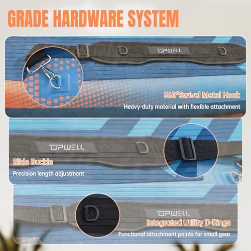 UPWELL Professional SUP Carry Strap, Adjustable Padded Paddle Board Sling, Heavy Duty Carrying Strap for Inflatable SUPs, Ergonomic Design for Easy Transport