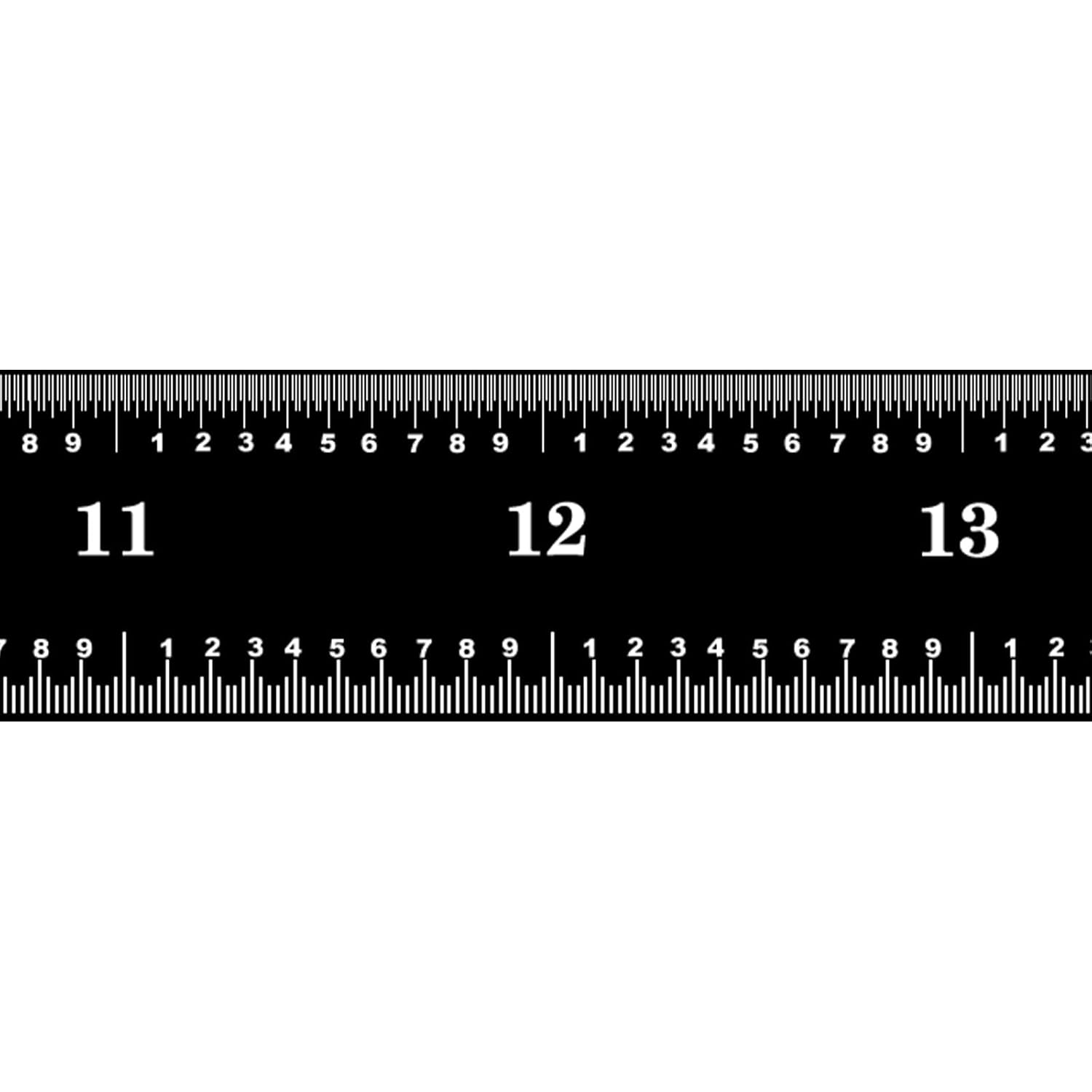 PEC Tools 24" Flexible Metal Ruler, Stainless Steel with Black Chrome Finish, High Contrast,16R Graduation (1/32", 1/64", 1/50", 1/100"), Easy to Read Machinst Rule for Professionals, Made in USA