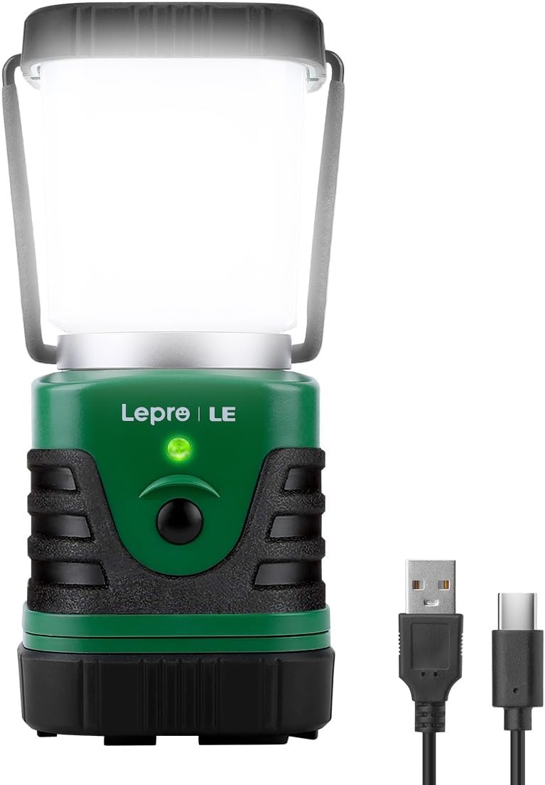 Lepro 1000LM LED Camping Lantern Rechargeable, 4400mAh, 4 Light Modes