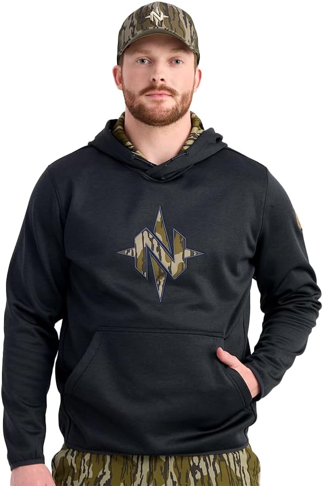 Nomad Men's North Star Hoodie, Comfortable Midweight Hunting Hoodie With Camo Logo for Everyday and Outdoor Lifestyle