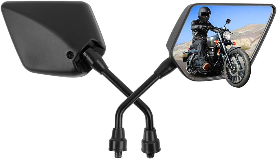 DREAMIZER Universal Motorcycle Mirrors for Handlebars 2PCS Black ATV Mirrors for Handlebars Compatible with Scooter Moped Sportsman Dirt Bike Cruiser 4 wheeler and More