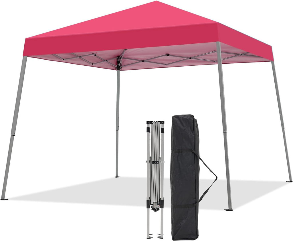 10x10FT Slant Leg Pop Up Canopy Tent, Portable Outdoor Shelter