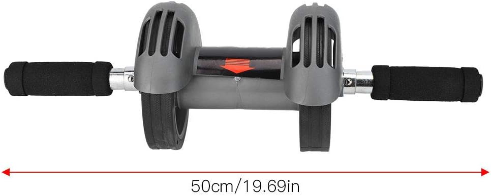 AB Double Roller Workout System Abdominal Muscle Exerciser Gym Home Fitness Equipment Gray