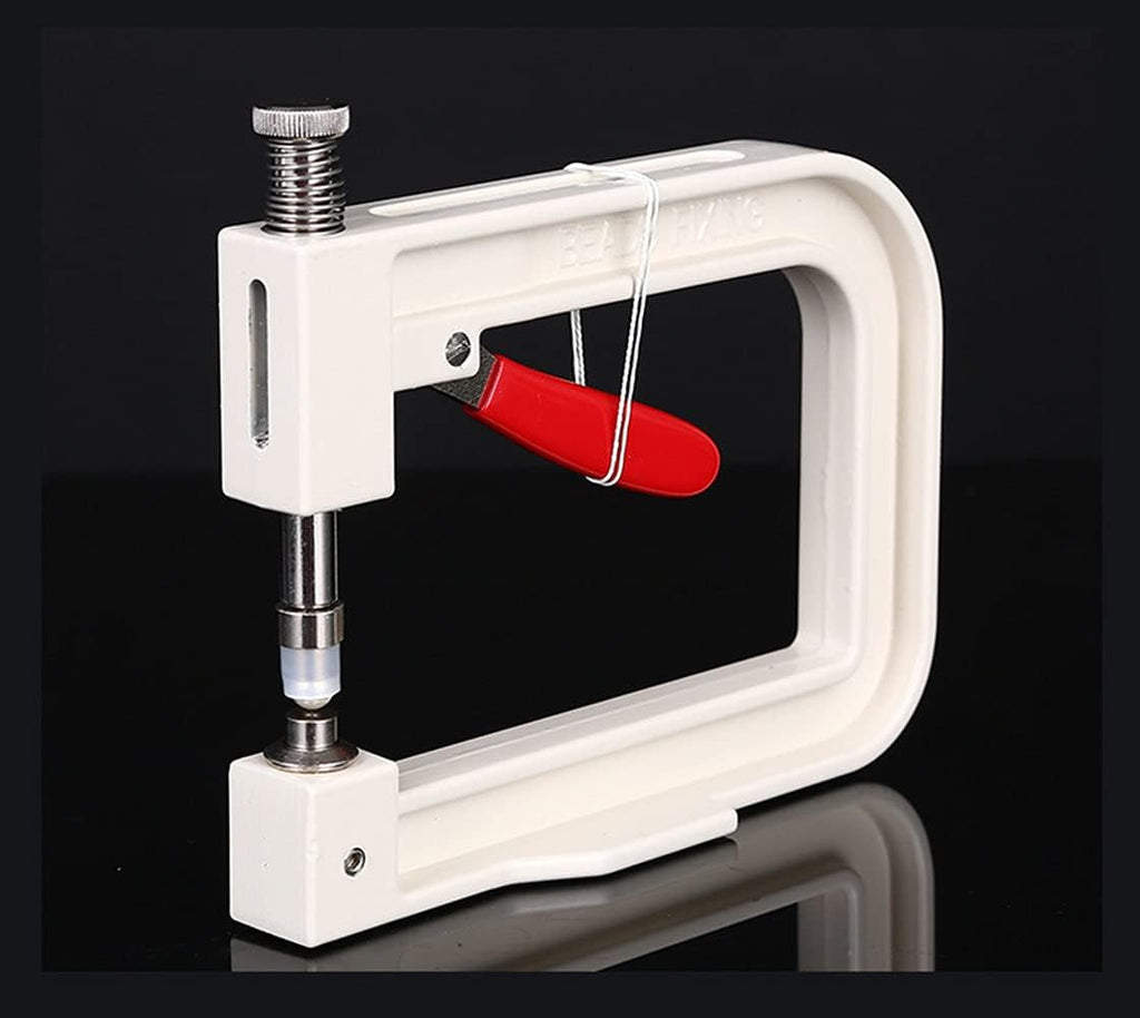Manual Nailed Bead Machine Pearl Beads Rivet Setter DIY Handmade Pearl Setting Machine Tools Beading Attach Tool Portable (White)
