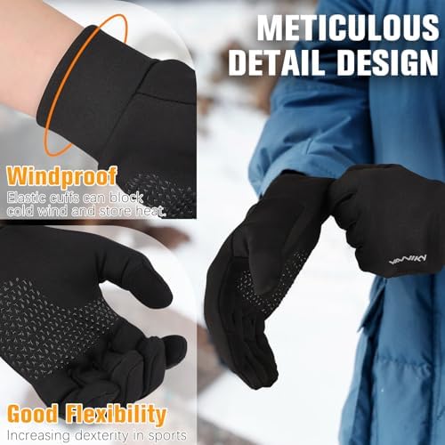 YANIKY Winter Gloves for Men Women: Windproof, Lightweight, Anti-Slip, Touch Screen, Sports Gloves for Running, Cycling, Driving, Hiking