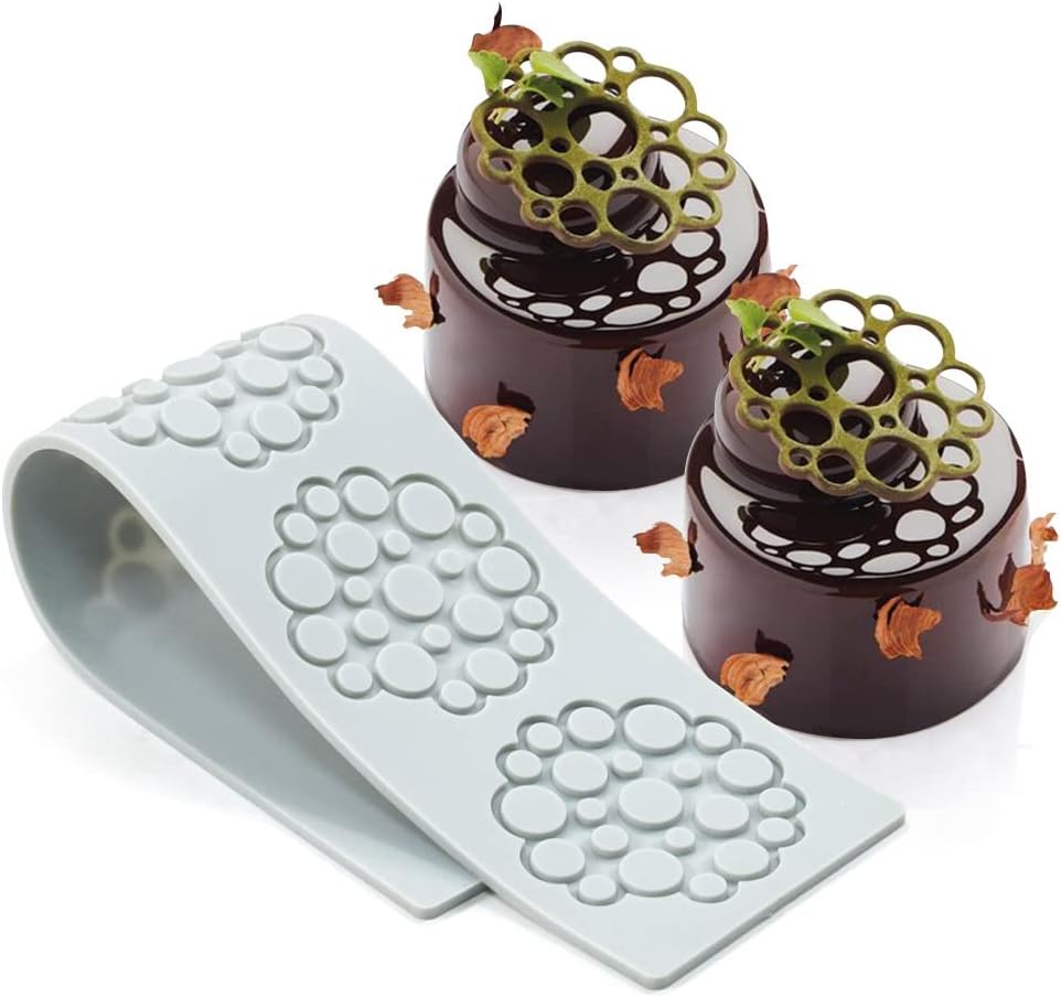 Hollow Leaf Silicone Molds Lover Heart Chocolate Molds Geometry 3D Silicone Mould Chocolate Candy Leaf Mold Sugar Craft Cake Decoration Cupcake Top (A_Flower_11.12 * 2.4 * 0.12inch)