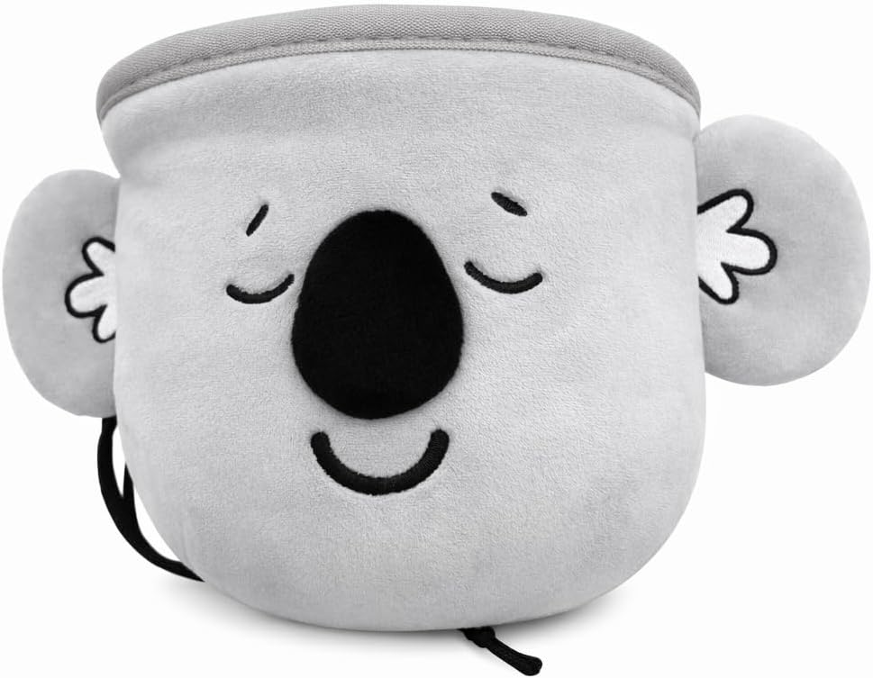 Chalk Bag for Rock Climbing - Bouldering Chalk Bucket with Quick-Clip Belt, Zipper Pocket and Brush Holder - Koala