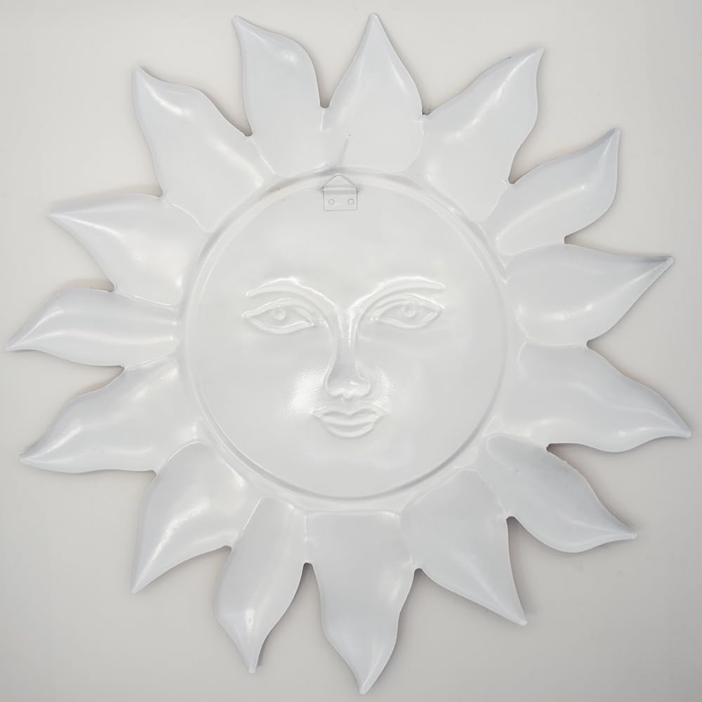 Metal Sun Flower Wall Decor,12.87 inches Sun Wall Art Hanging Decoration for Indoor and Outdoor, Garden Farmhouse Yard Patio Fence Living Room Bedroom Decor