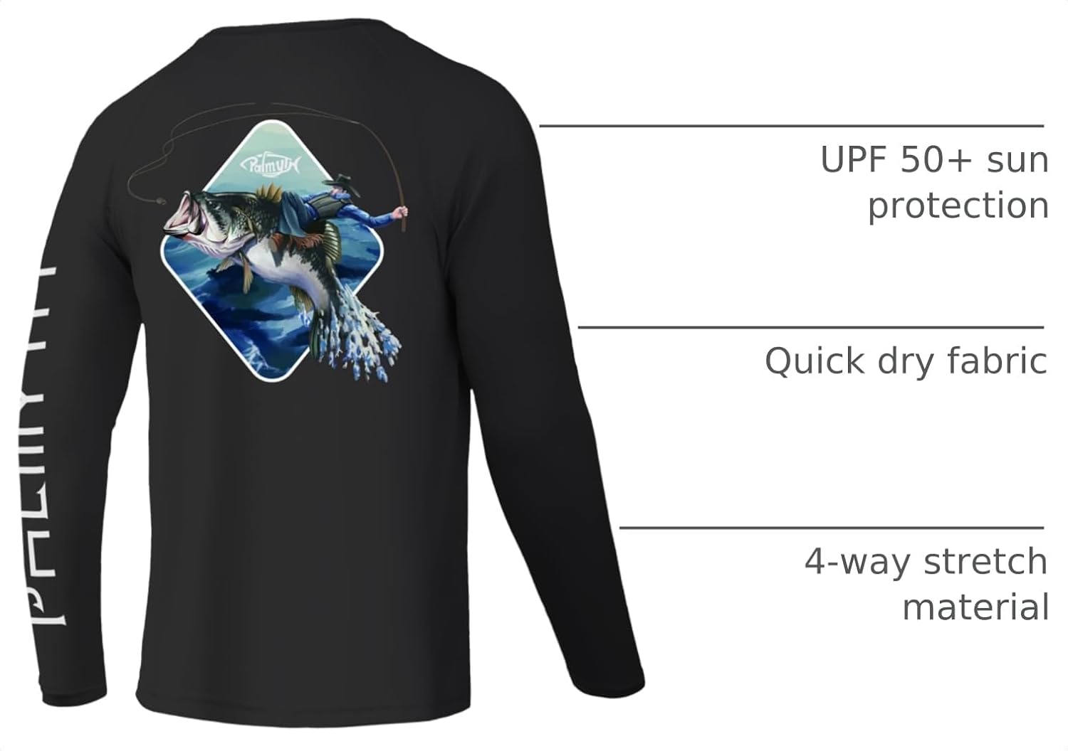 Palmyth Fishing Shirts for Men Long Sleeve UPF 50+ T Shirt Sun Protection