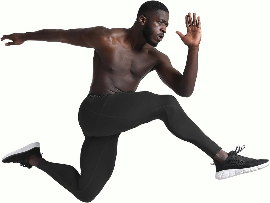 BUYJYA 3 or 5 Pack Men's Compression Pants Base Layer Tights Leggings