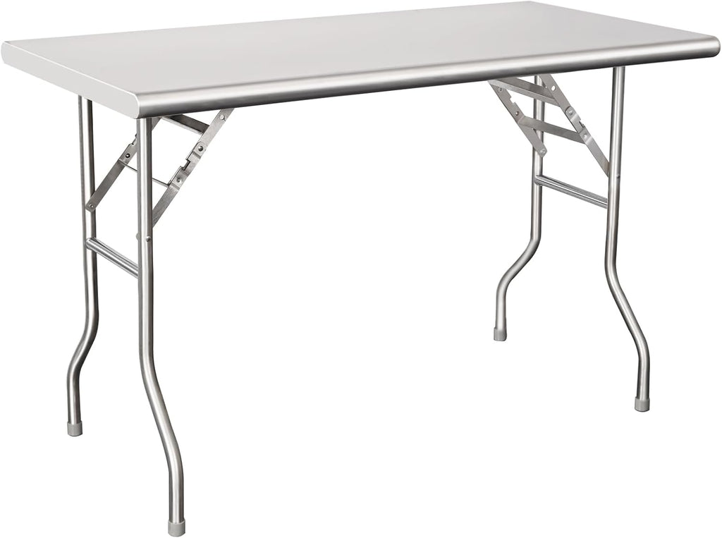 HARDURA Folding Stainless Steel Prep Table 24X48 Inches with Legs