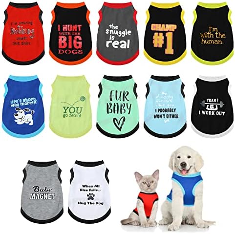 Bbto 12 Pcs Dog Shirts, Summer Printed Puppy Clothes,Medium