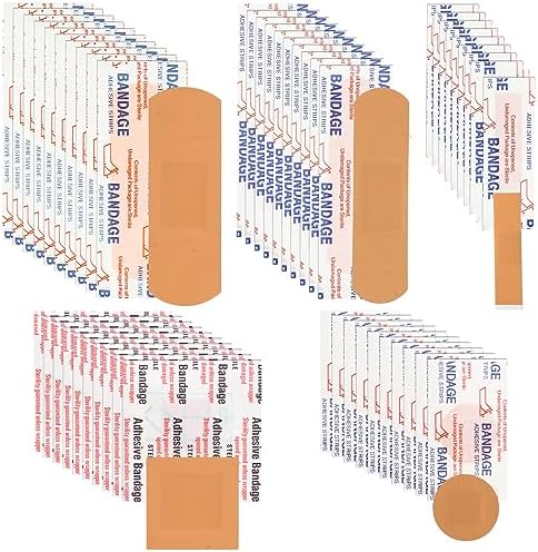 Lounsweer 720 Pcs Assorted Bandage Bulk Waterproof Adhesive Variety Bandage