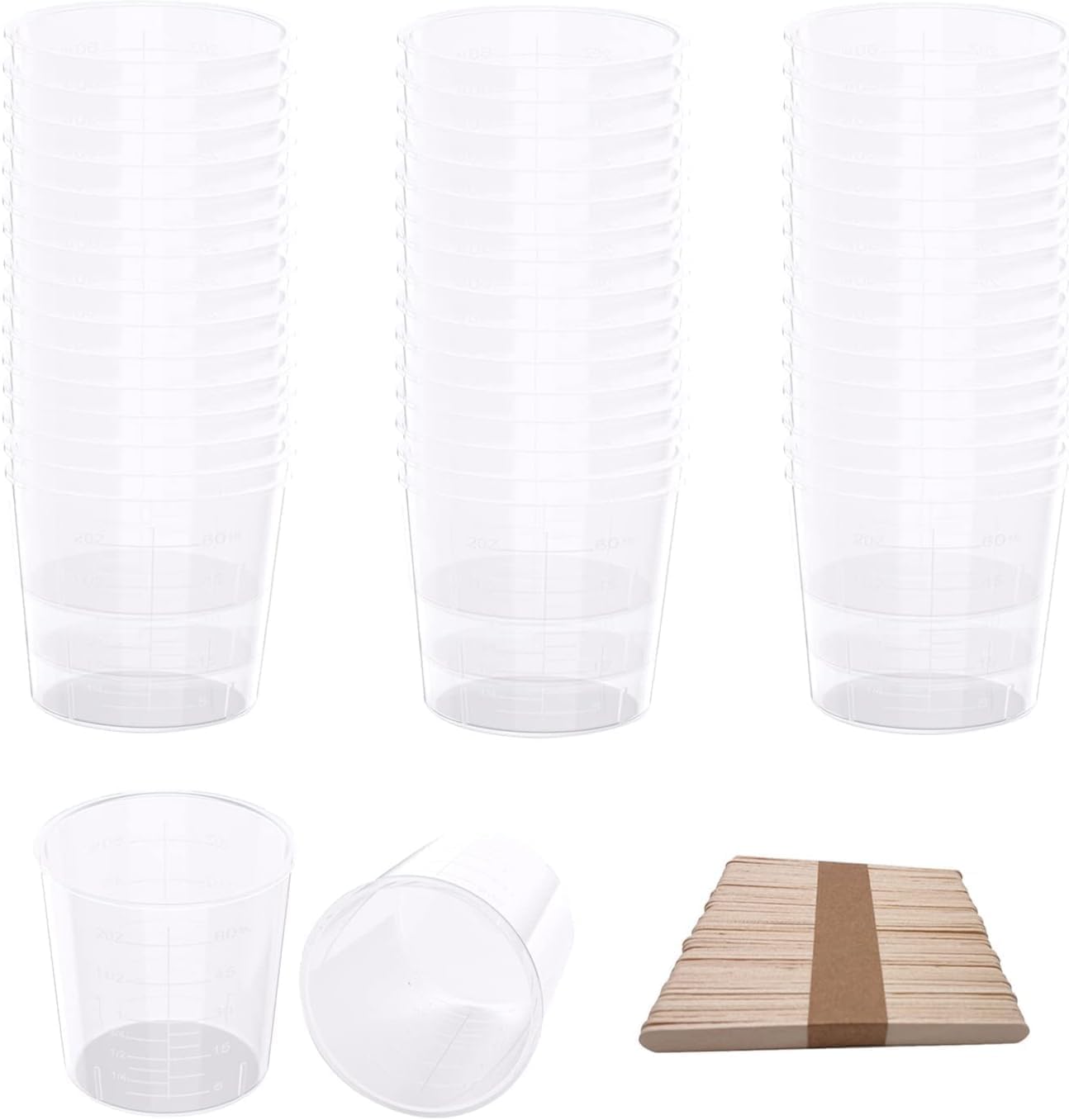 200 Pack 2 Ounce Plastic Graduated Cups