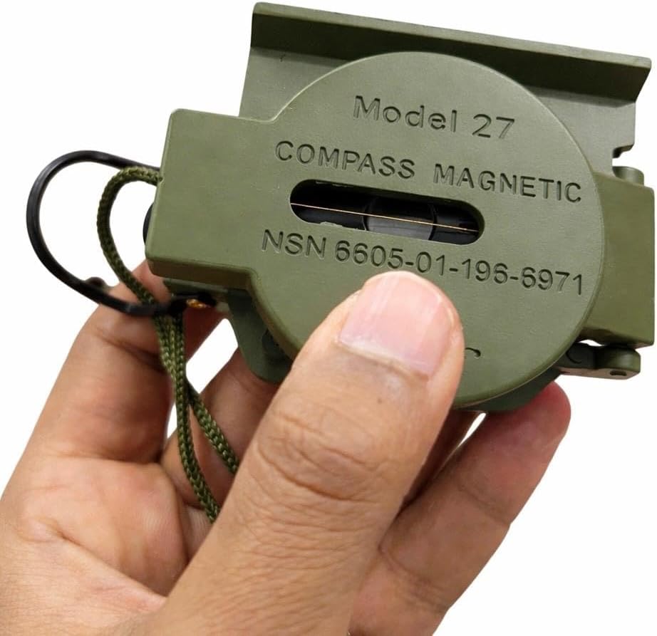 US Military Style Phosphorescent Waterproof Lensatic Compass Accurate Hand Held Compasses with Pouch for Hiking Camping Navigation Survival Backpacking Orienteering