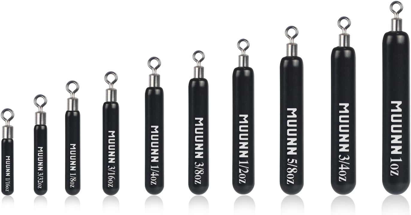 Tungsten Skinny Drop Shot Weights with Rotating Round Eye
