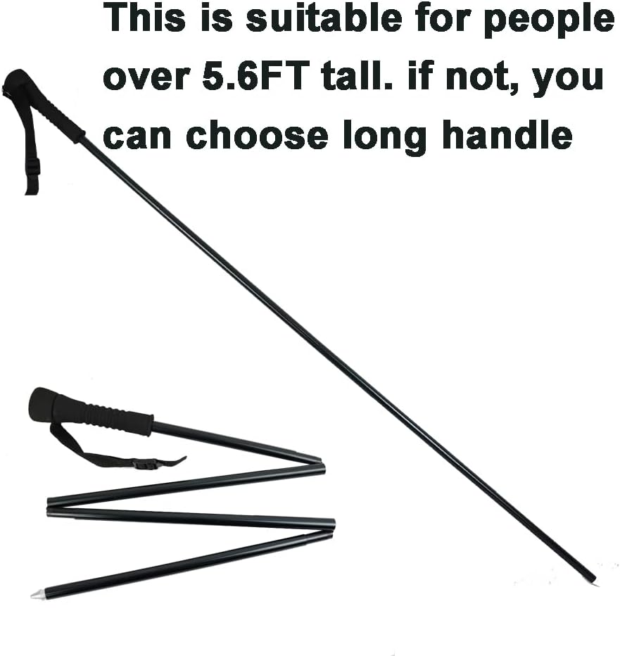 Aventik Fold-able Wading Staff Water Depth Safety Warning Sign Coated Stainless Steel Core T7075 Aluminum Body Corrosion Resistance Neoprene Sheath