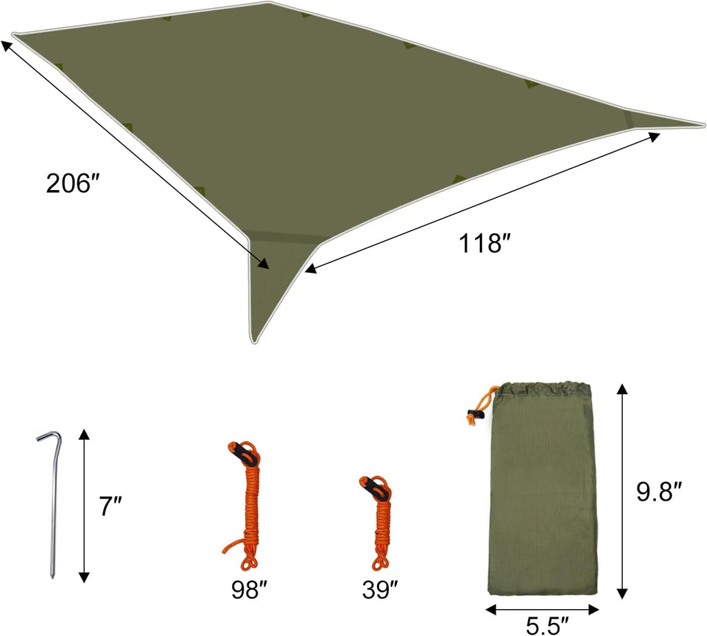 GEERTOP 17 x 10 ft Camping Tarp, Waterproof Rain Fly