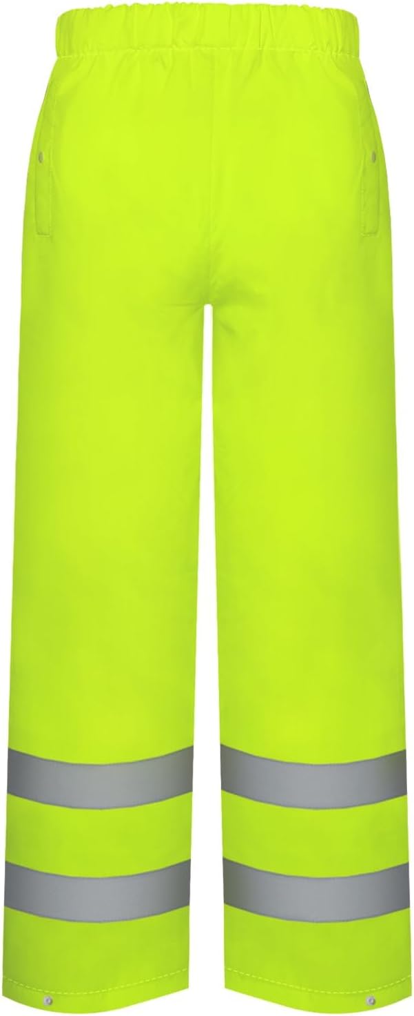 TCCFCCT High Visibility Rain Gear for Men Waterproof High Vis Rain Pants, Class 3 Hi Vis Rain Pants for Men with Hood, Lightweight Rain Suits for Mens Safety Work & Outdoors, 4XL-5XL Yellow P