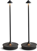 Cordless Table Lamps Rechargeable, Black 2PC