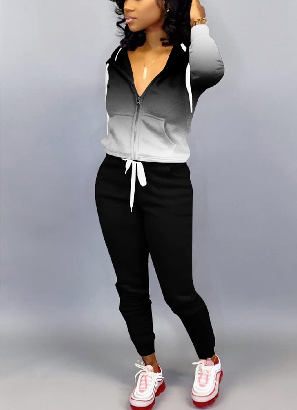 Mrskoala Two Piece Outfits for Women Tracksuit Sweat Suits Workout Sets Loungewear with Pocket